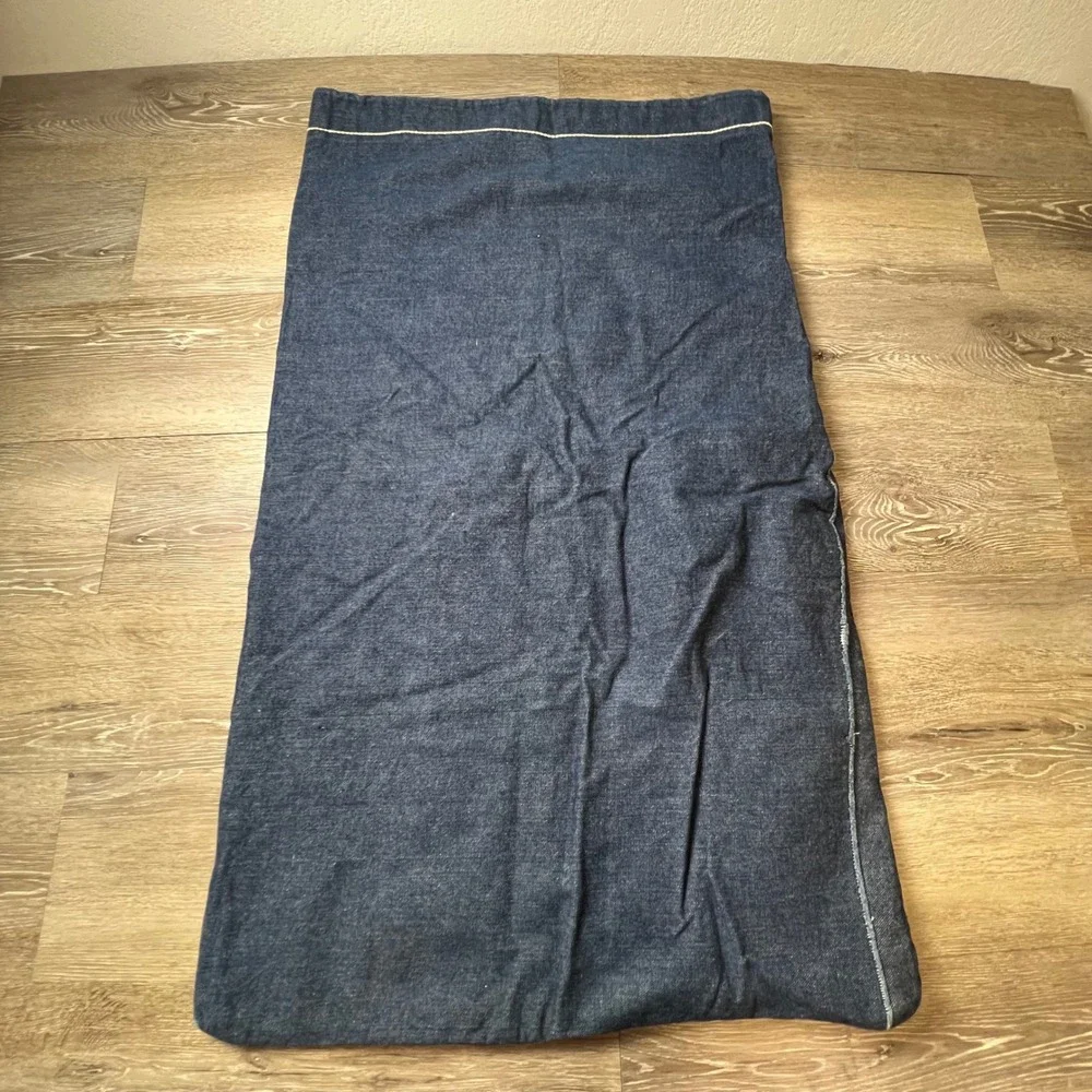 Vintage 1950/1960s dark wash selvedge Denim Laundry Bag with adjustable string
